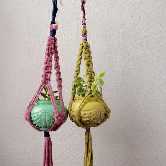 Mini Plant Hangers, Set of 2, Recycled Cotton - Picture 10 of 10